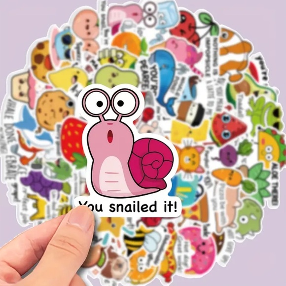 50pcs Fun Reward Encouragement Stickers, PVC Material, Assorted Cartoon Animals - Picture 1 of 5